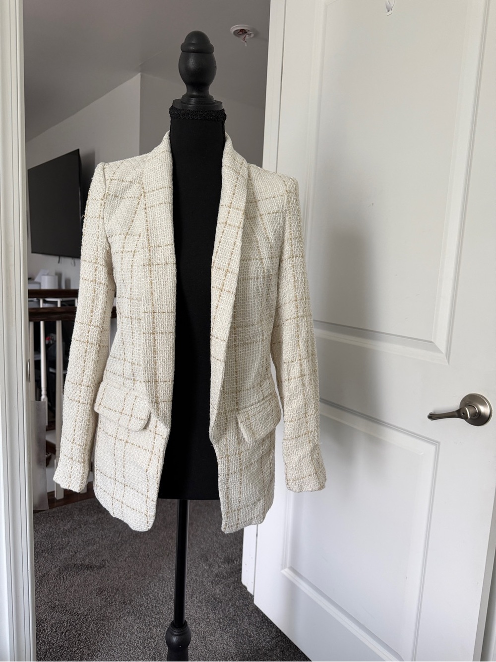 SHEIN plaid open front blazer